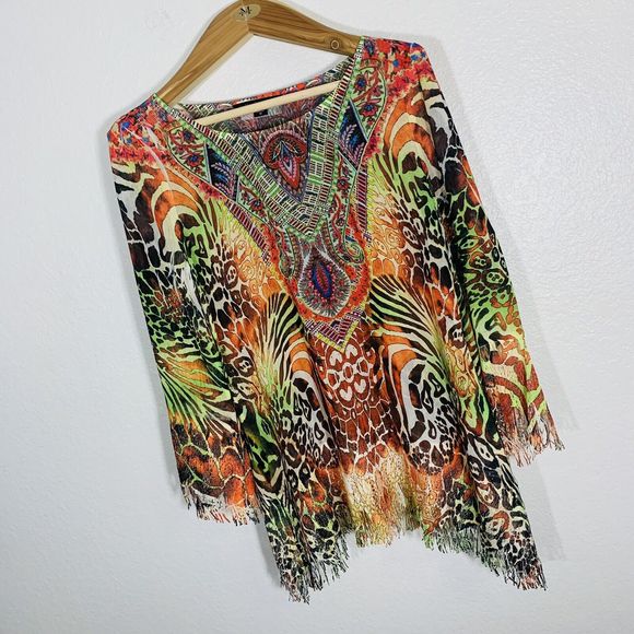 Mushka Sienna Rose Inc. Colorful Boho Hippy Blouse Size Medium Women’s - Picture 11 of 12